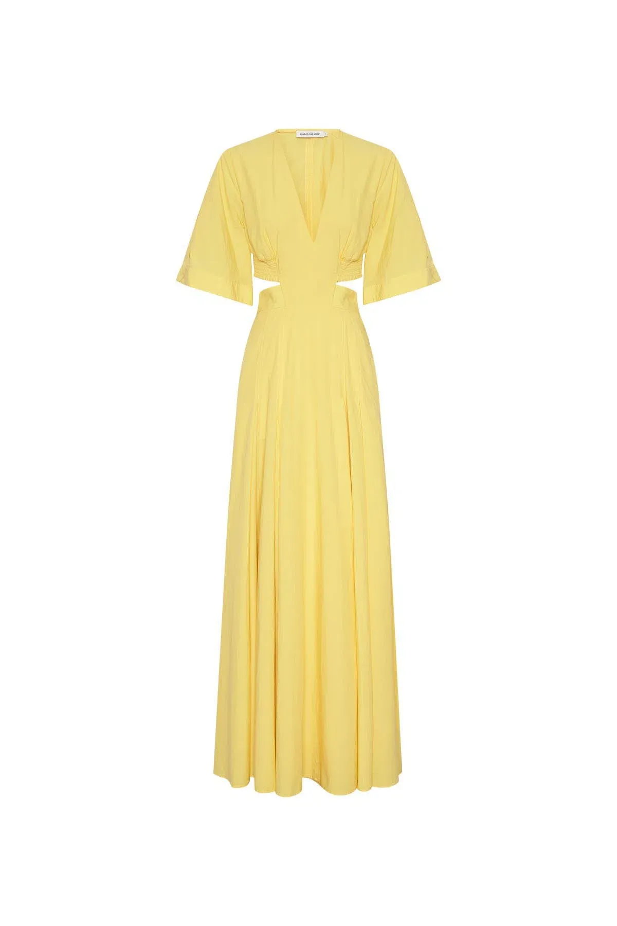 Camilla and Marc Antonella V-Neck Dress Lemon Yellow Size 10 - Image 4