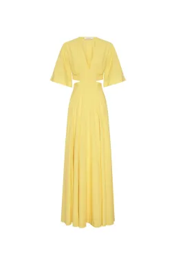 Camilla and Marc Antonella V-Neck Dress Lemon Yellow Size 10 for rent on The Volte - image 4