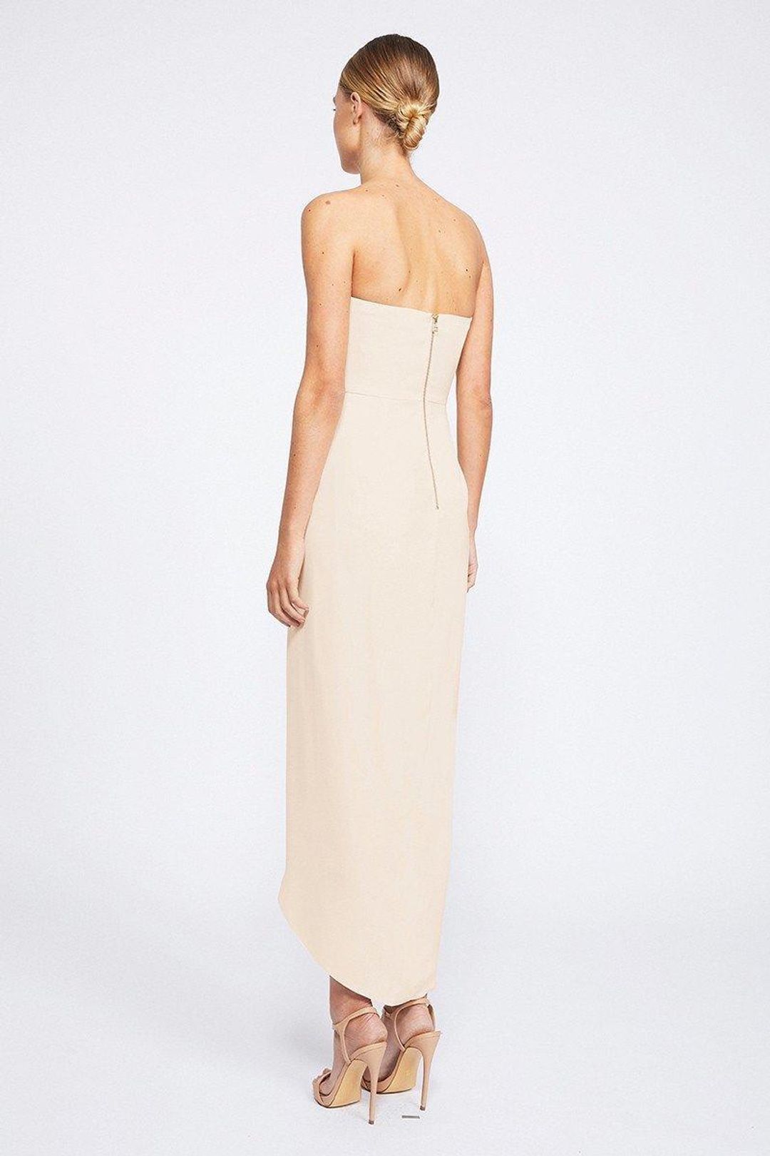 Shona Joy Nude Core 'U' Bustier Draped Dress Ballet for rent on The Volte - main image