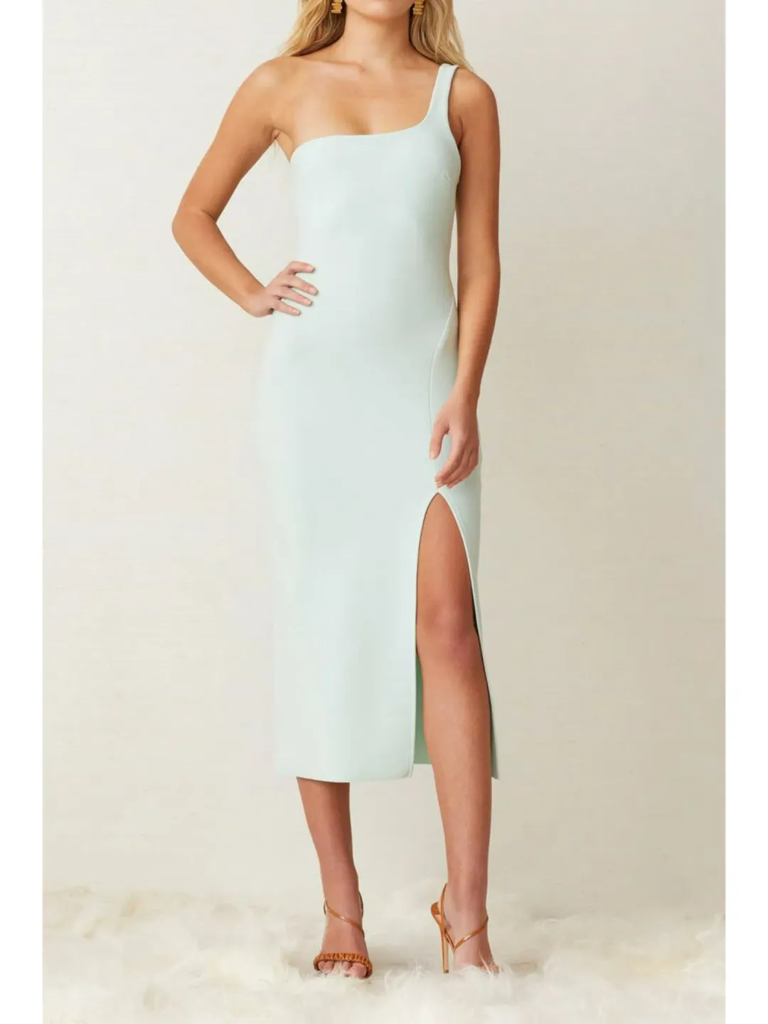 Bec & Bridge Ariel Halter Midi Dress Cool Mint Size 2 / AU 6 for rent on The Volte - main image
