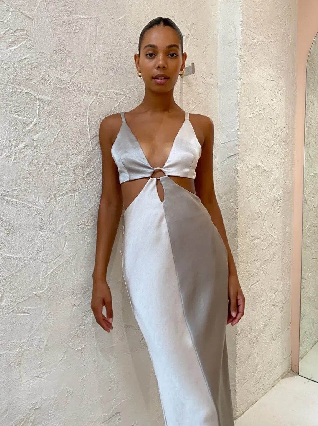 BEC & BRIDGE STONE MULTI FELIX V NECK MAXI DRESS - SIZE 10 AU/6 US(RRP $300 for rent on The Volte - main image