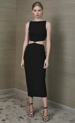 Bec & Bridge Scout Cut Out Midi Dress Black Size 12 for rent on The Volte - image 1