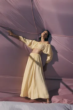 Scanlan Theodore Gingham Cut Out Dress Yellow Size 8 for rent on The Volte - image 5