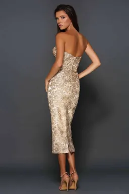 Elle Zeitoune Jayce Dress Gold Size AU 10 for rent on The Volte - image 2