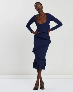 Pasduchas Tailsman Midi Dress Blue Size AU 10 for rent on The Volte - image 1