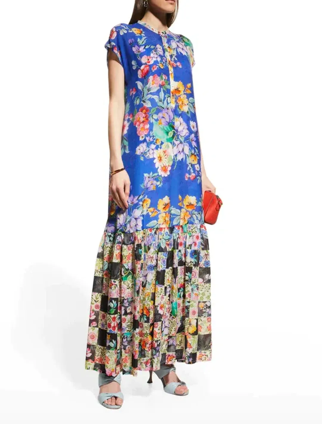 Johnny Was Sky Flower Alba Dress W / Slip Size XL/Au14 for rent on The Volte - main image