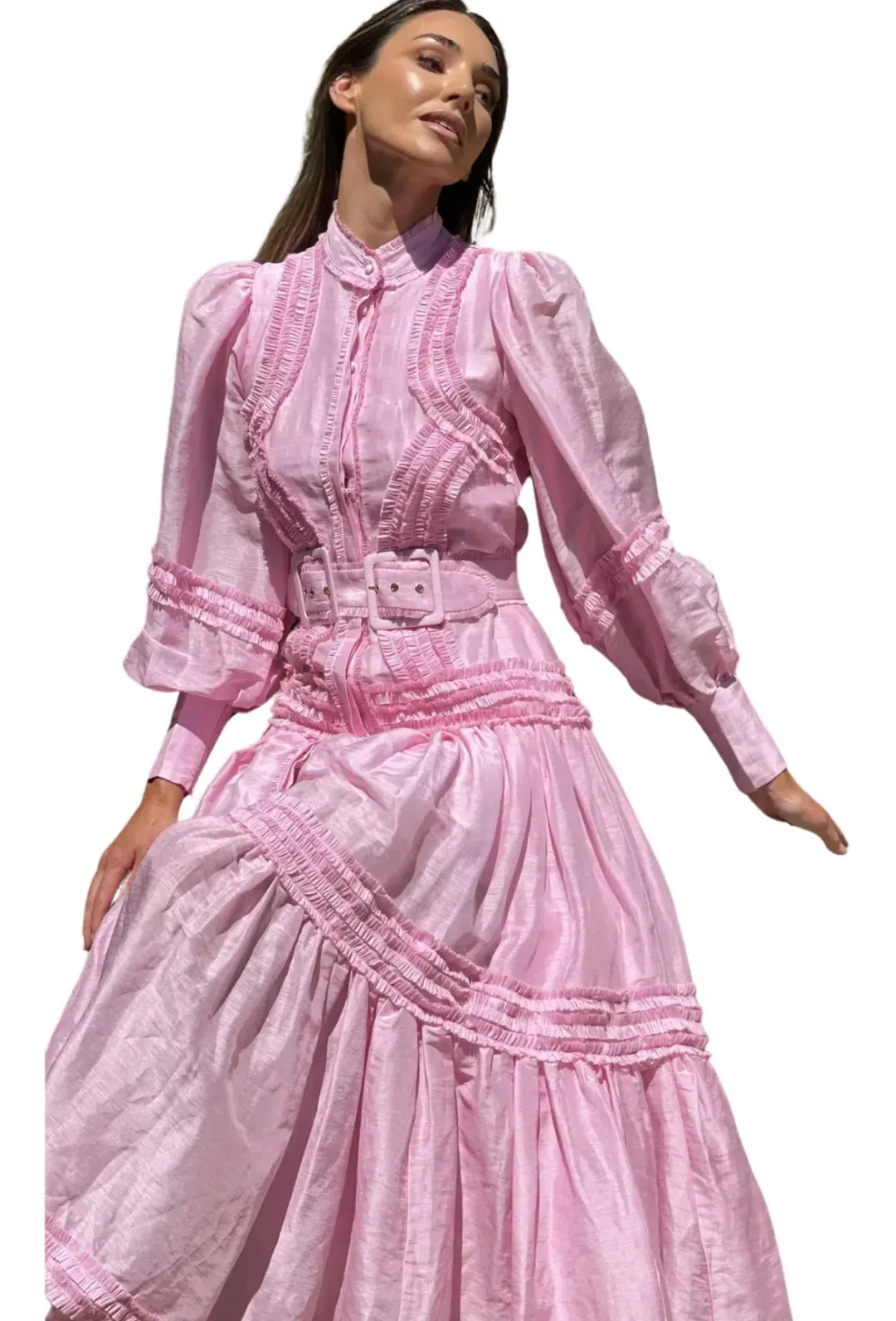 Mackenzie Mode Starlet Maxi Dress Pink Size AU 8 for rent on The Volte - main image