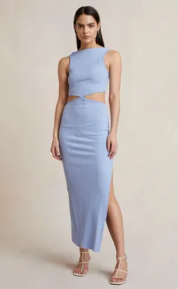 Bec & Bridge Reba Midi Dress Blue Size AU 8 for rent on The Volte - image 1