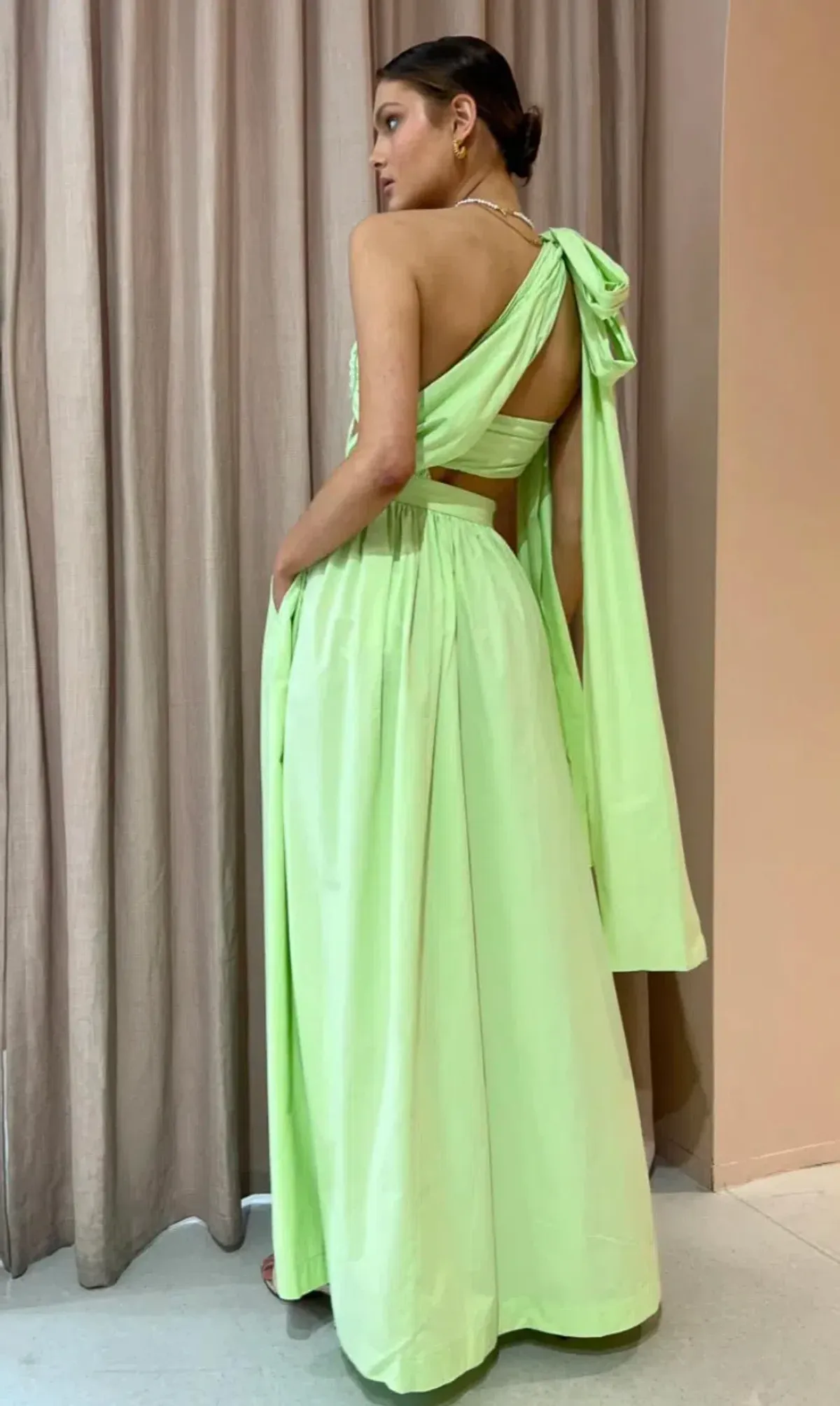 Bondi Born St Tropez Maxi Dress Green Size AU 10 - Image 3