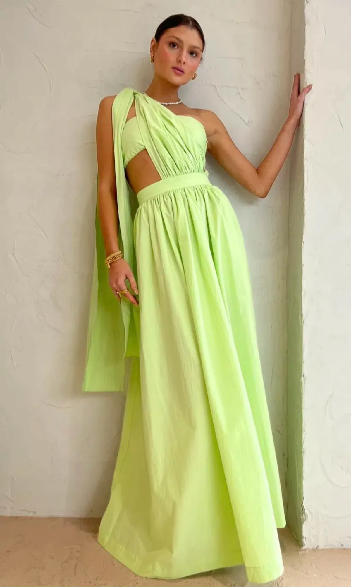 Bondi Born St Tropez Maxi Dress Green Size AU 10 - Image 2