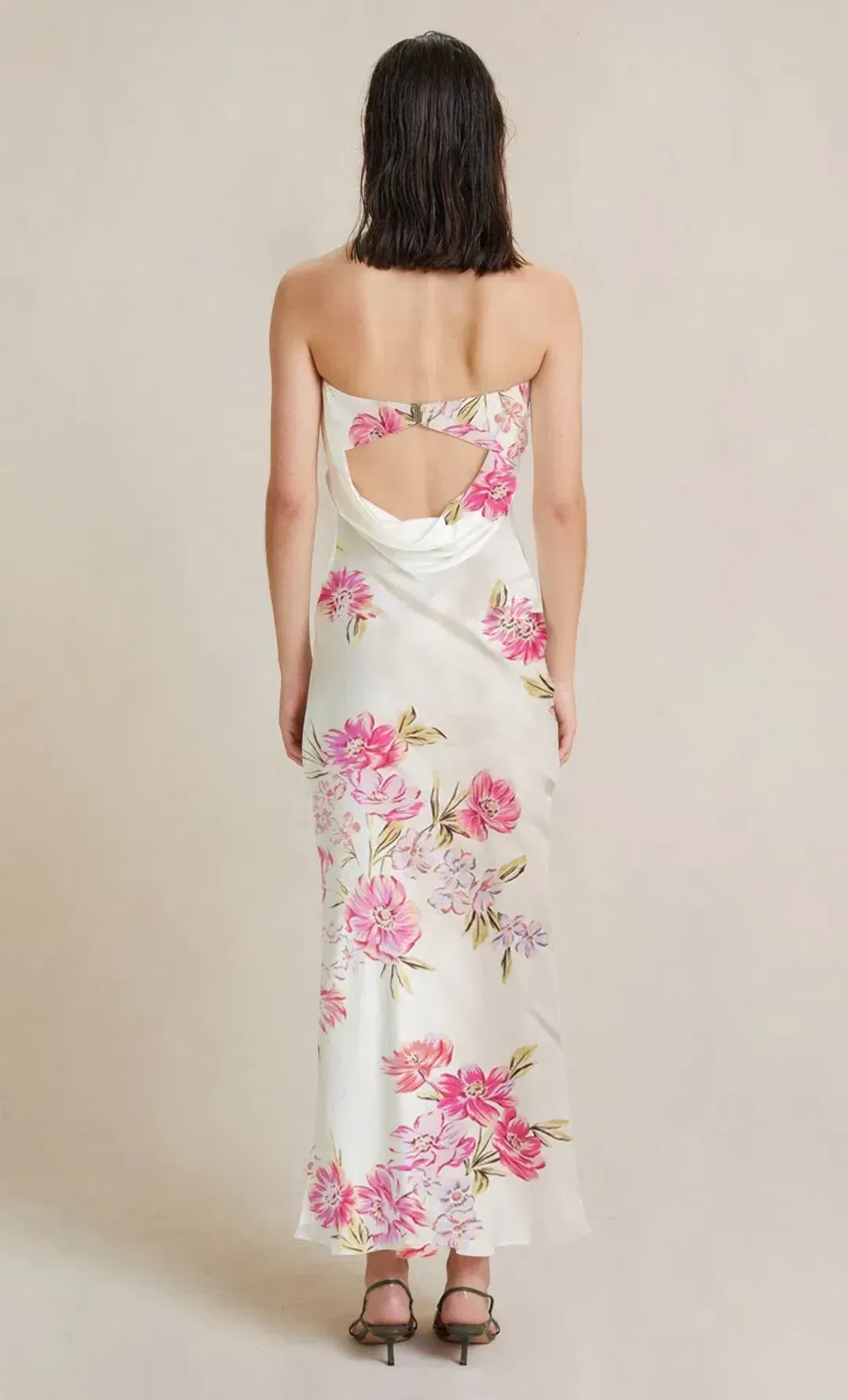 Bec & Bridge Tropic Fauna Strapless Dress White Size AU 10 for rent on The Volte - main image