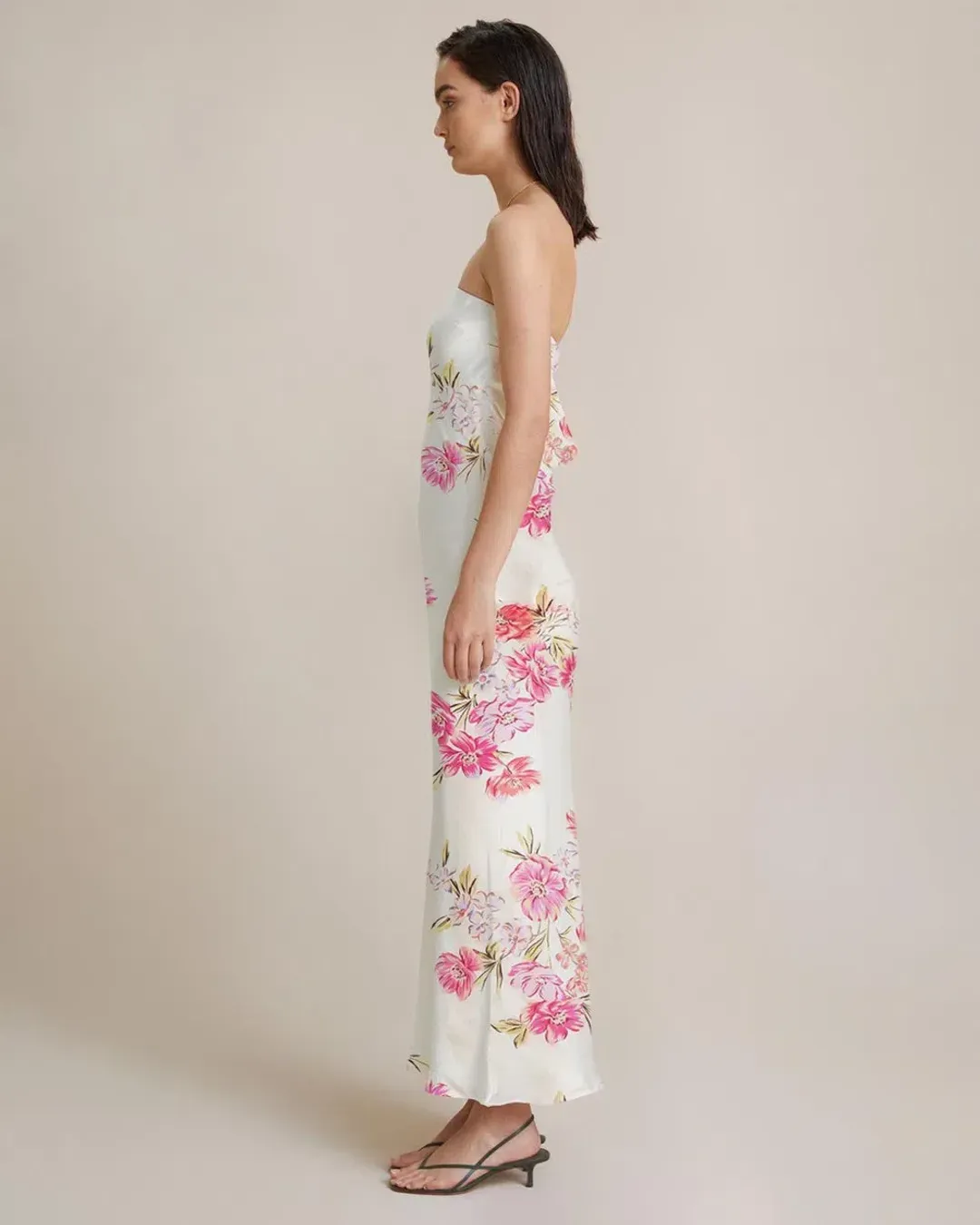 Bec & Bridge Tropic Fauna Strapless Dress White Size AU 10 for rent on The Volte - main image