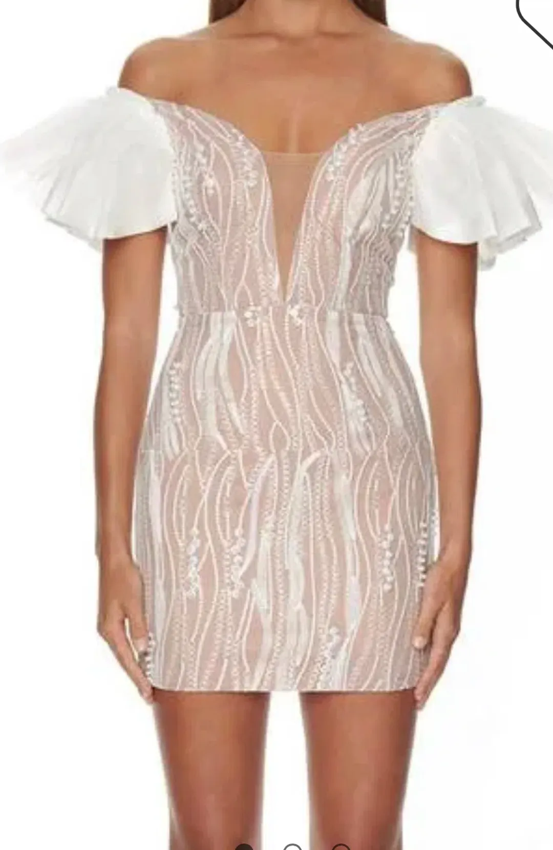 Eliya The Label The Trinity Mini Dress Nude/White Size M / Au 10 for rent on The Volte - main image