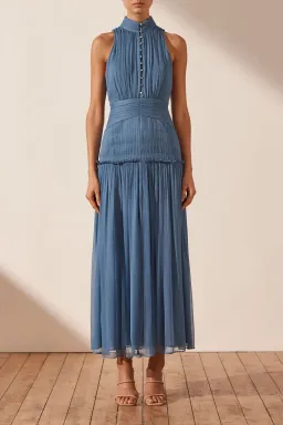 Shona Joy Noemi Sleeveless Button Up Midi Dress Ocean Size 10 / M for rent on The Volte - image 1