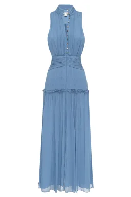 Shona Joy Noemi Sleeveless Button Up Midi Dress Ocean Size 10 / M for rent on The Volte - image 3