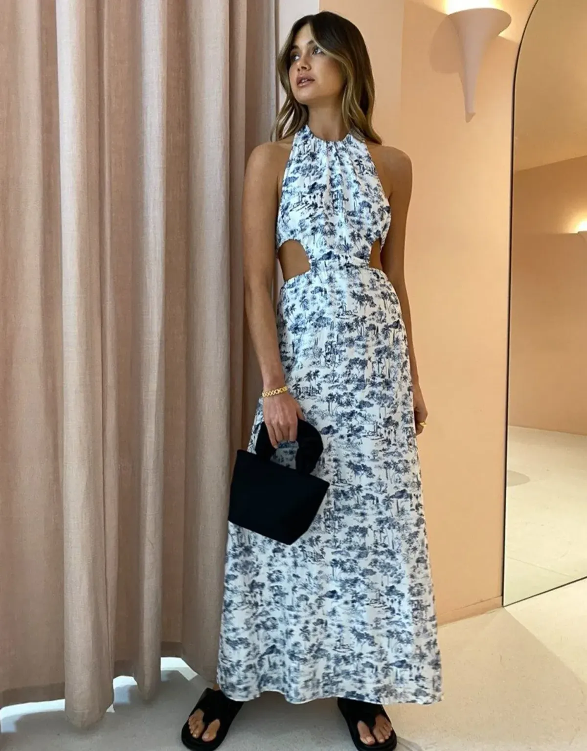 Sir the Label Dimitri Open Back Dress Print Size 8 - Image 1