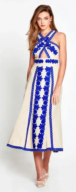 Alice McCall Wild Horses Midi Dress Cream/Blue Size 8 / S for rent on The Volte - image 5