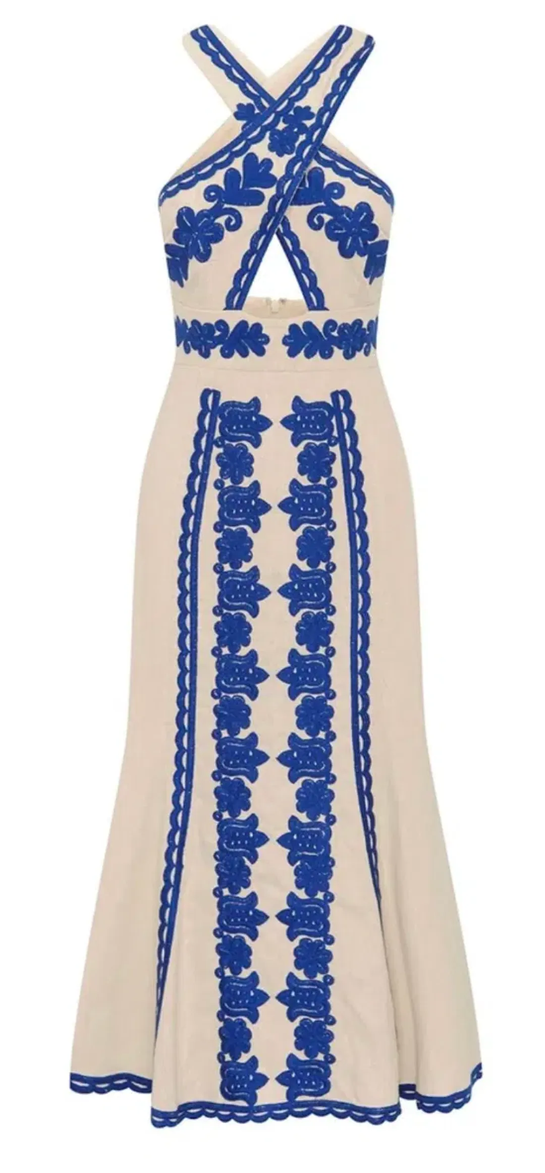 Alice McCall Wild Horses Midi Dress Cream/Blue Size 8 / S for rent on The Volte - main image
