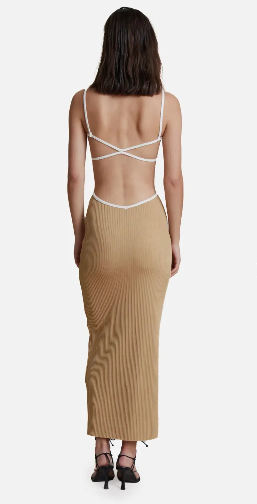 Bec & Bridge Coyote Midi Dress Nude Size AU 6 for rent on The Volte - main image