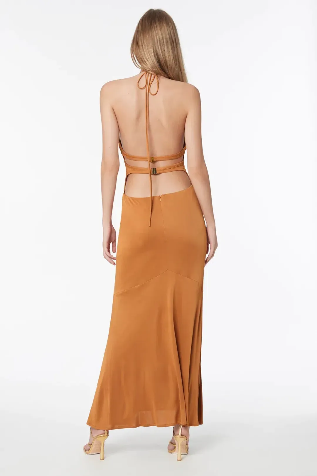 Manning Cartell Sunkissed Halter Dress Brown Size AU 6 for rent on The Volte - main image