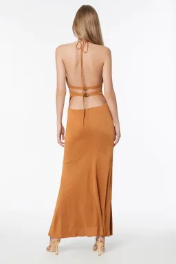 Manning Cartell Sunkissed Halter Dress Brown Size AU 6 for rent on The Volte - image 3