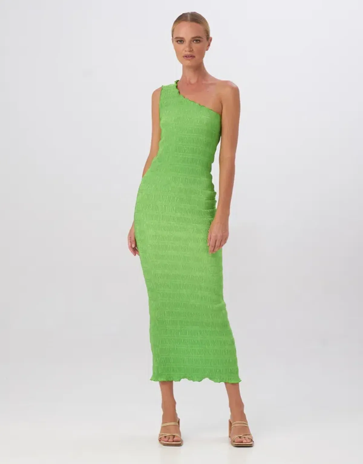 L'Idee Gigi Smocking Gown Neon Lime Green Size AU 8 - Image 1