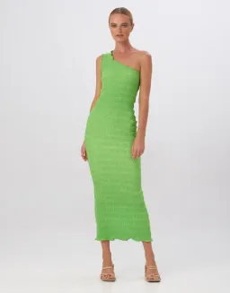 L'Idee Gigi Smocking Gown Neon Lime Green Size AU 8 for rent on The Volte - image 1