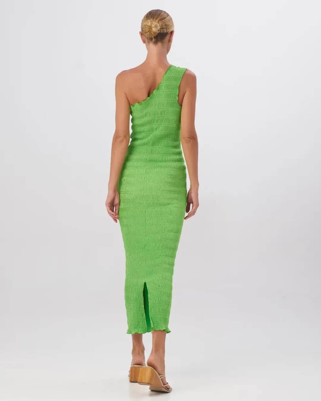 L'Idee Gigi Smocking Gown Neon Lime Green Size AU 8 for rent on The Volte - main image