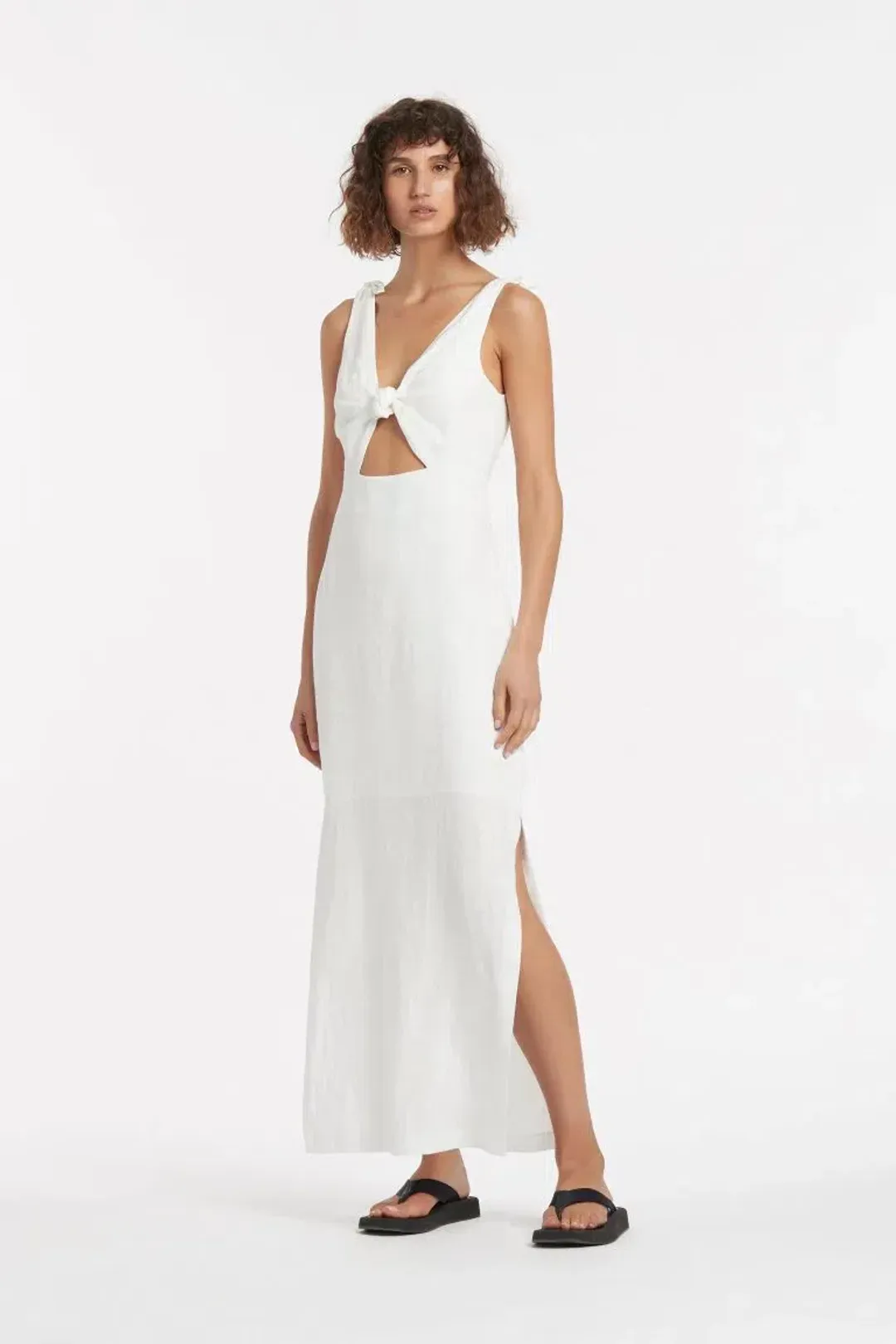 Sir The Label Alexandre Knot Dress Maxi White Size AU 8 for rent on The Volte - main image