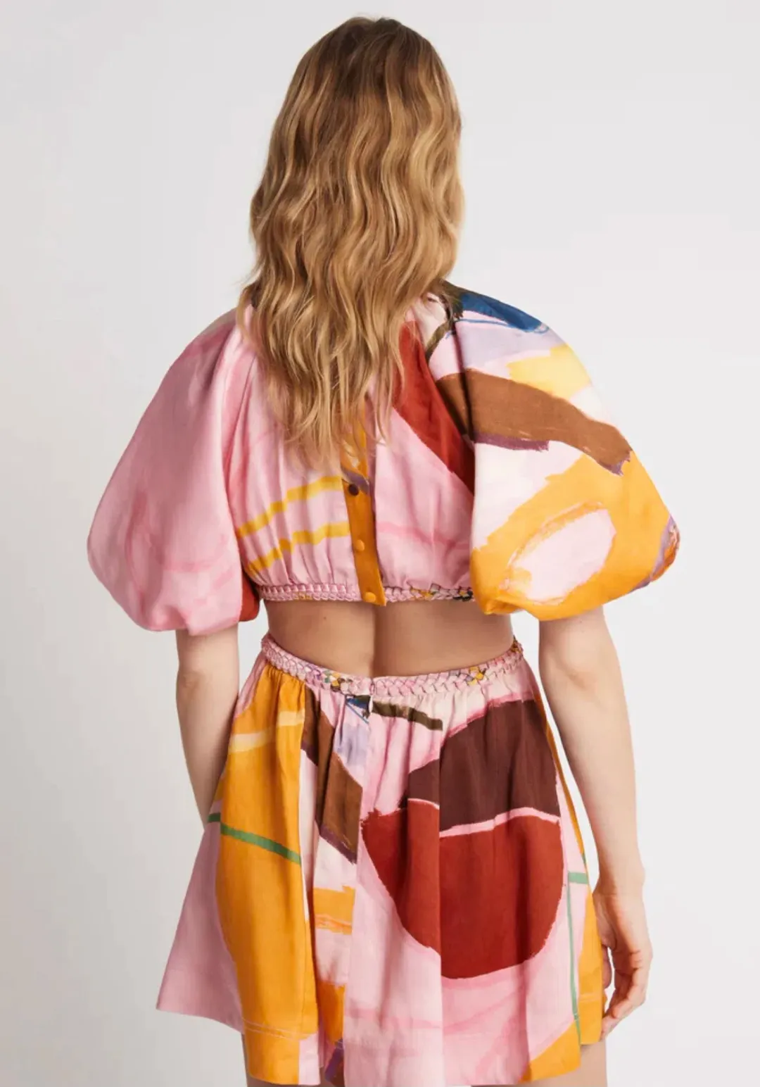 Aje Capucine Puff Sleeve Mini Dress Print Size 16 / 2XL for rent on The Volte - main image