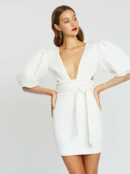 Eliya The Label Gravity Mini Dress White Size L / Au 12 for rent on The Volte - image 1