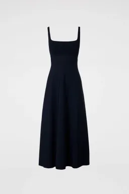 Scanlan Theodore Crepe Knit Square Neck Midi Dress Navy Size XS / Au 6 for rent on The Volte - image 4