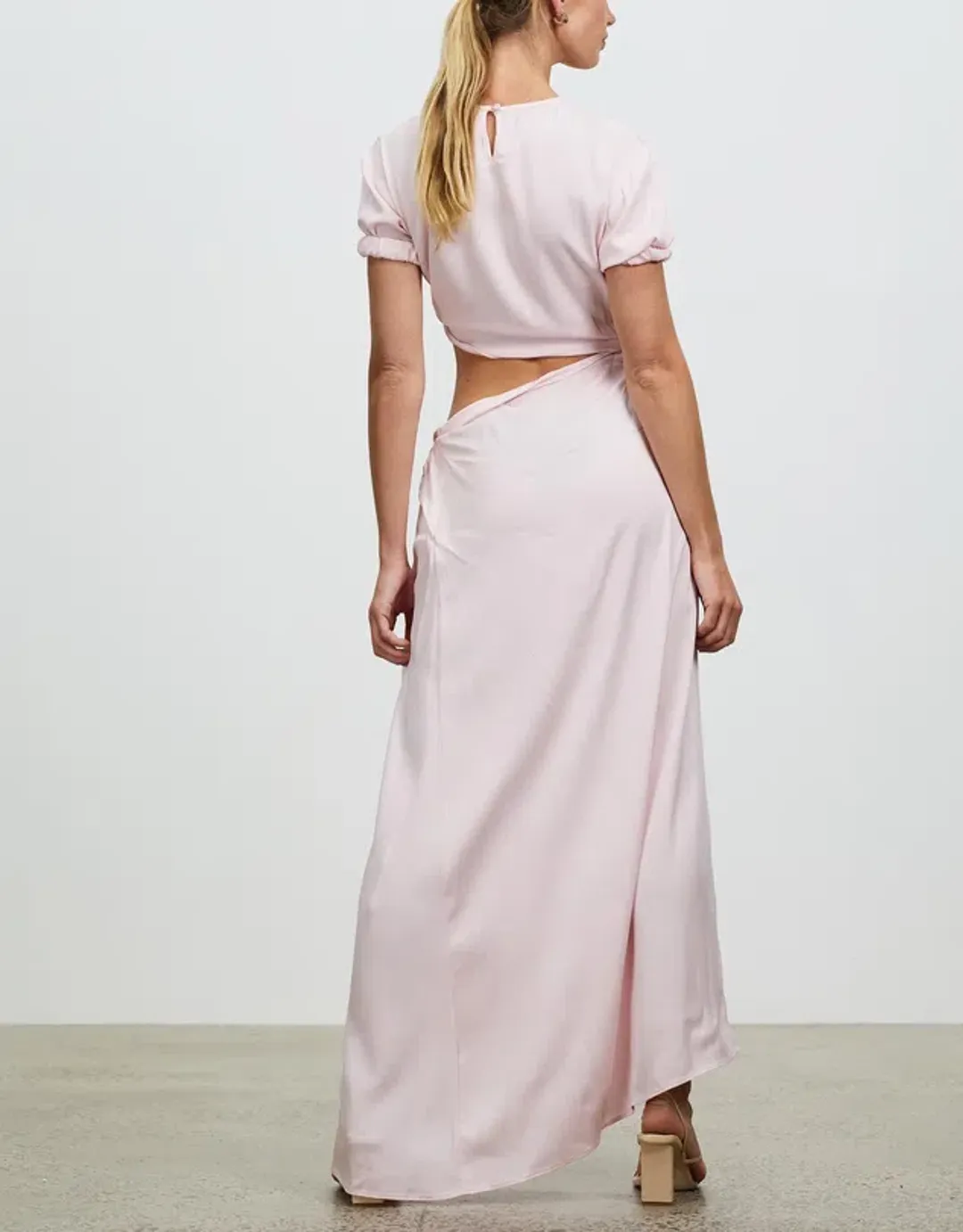 Christopher Esber Rolled Sleeve Tee Dress in Pink Size 6 / XS for rent on The Volte - main image