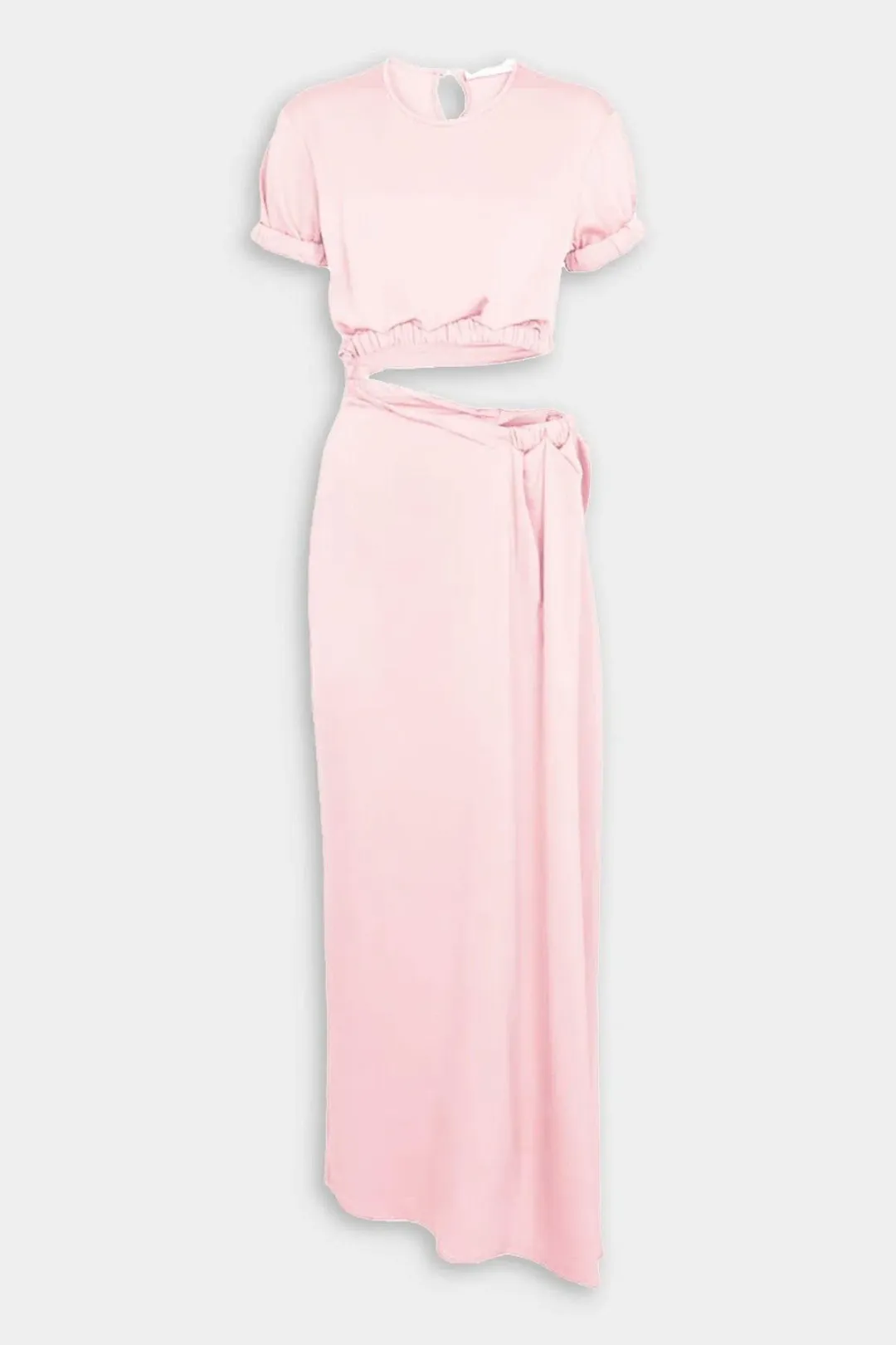 Christopher Esber Rolled Sleeve Tee Dress in Pink Size 6 / XS for rent on The Volte - main image