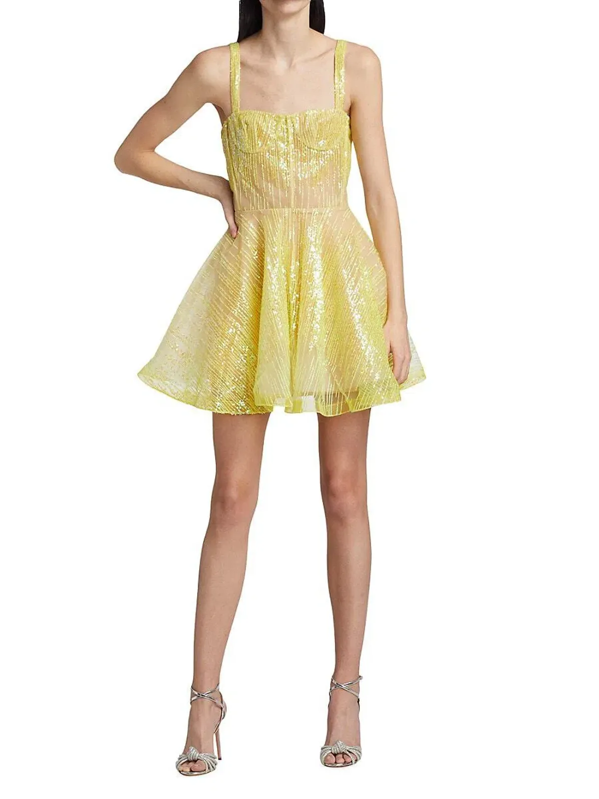 Bronx and Banco Mademoiselle Neon Mini Dress Yellow Size 12 - Image 1