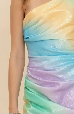 Suboo Ombre One Shoulder Split Mini Dress Multi Size XS / Au 6 for rent on The Volte - image 4