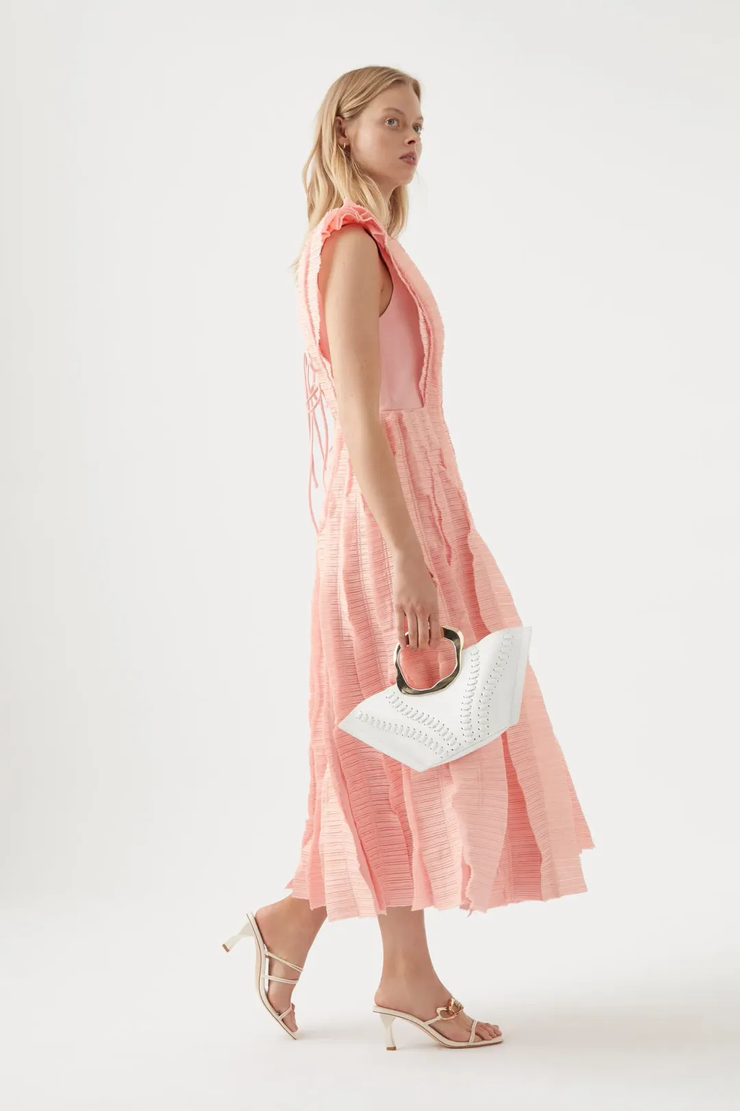 Aje Hybrid Midi Dress in Rose Pink Size AU 12 for rent on The Volte - main image