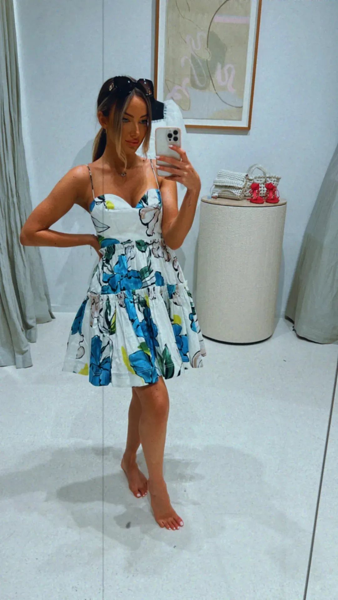 Aje Maya Tiered Mini Dress Cool Camellia Size AU 4 for rent on The Volte - main image