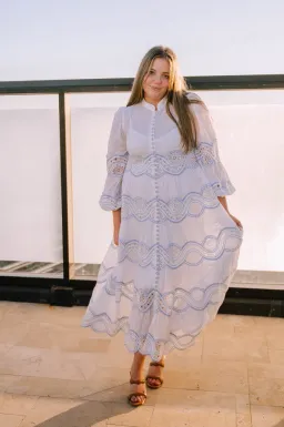 Zimmermann Cira Tiered Trimmed Dress White Size AU 16 for rent on The Volte - image 2