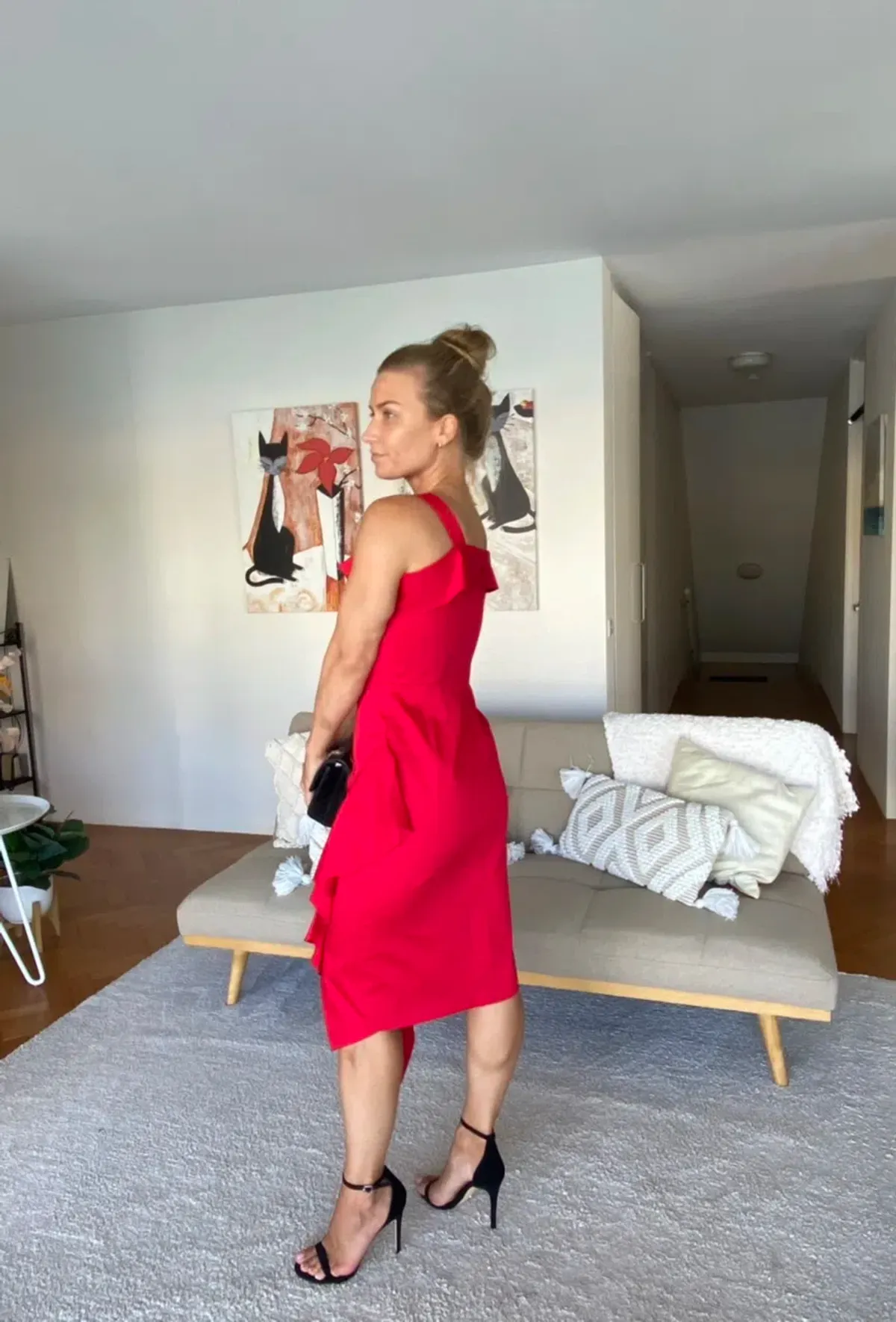 Anthea Crawford Cocktail Dress Red Size 10 - Image 3