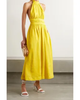 Zimmerman Shelly Linen Halter Neck Mini Dress Yellow Size 2/Au 12 for rent on The Volte - image 1