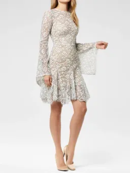 Yeojin Bae Cord Lace Mannon Midi Dress White Size 10 for rent on The Volte - image 1