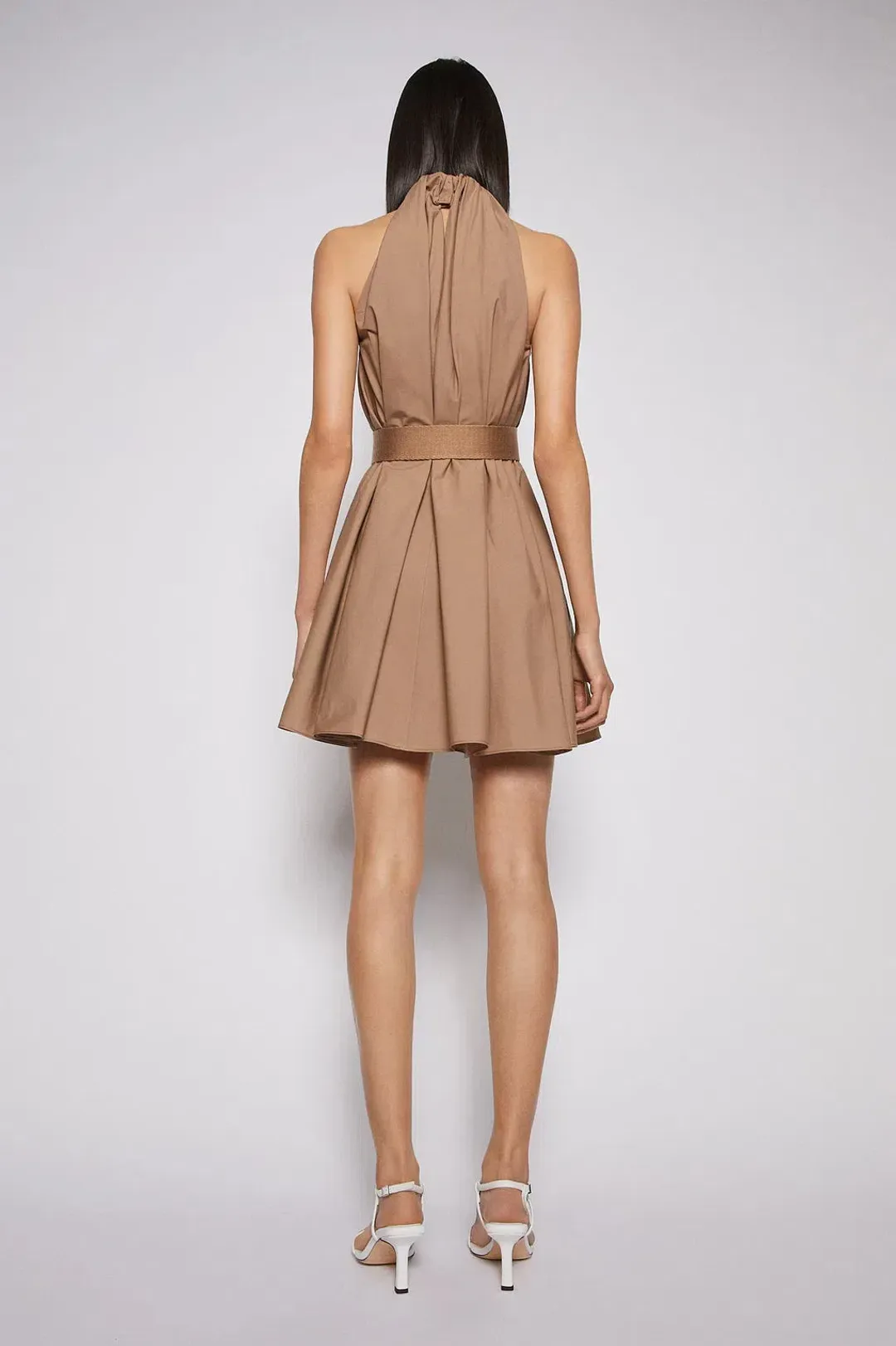 Scanlan Theodore Cotton Strapping Mini Dress Cashew Size 8 / S for rent on The Volte - main image