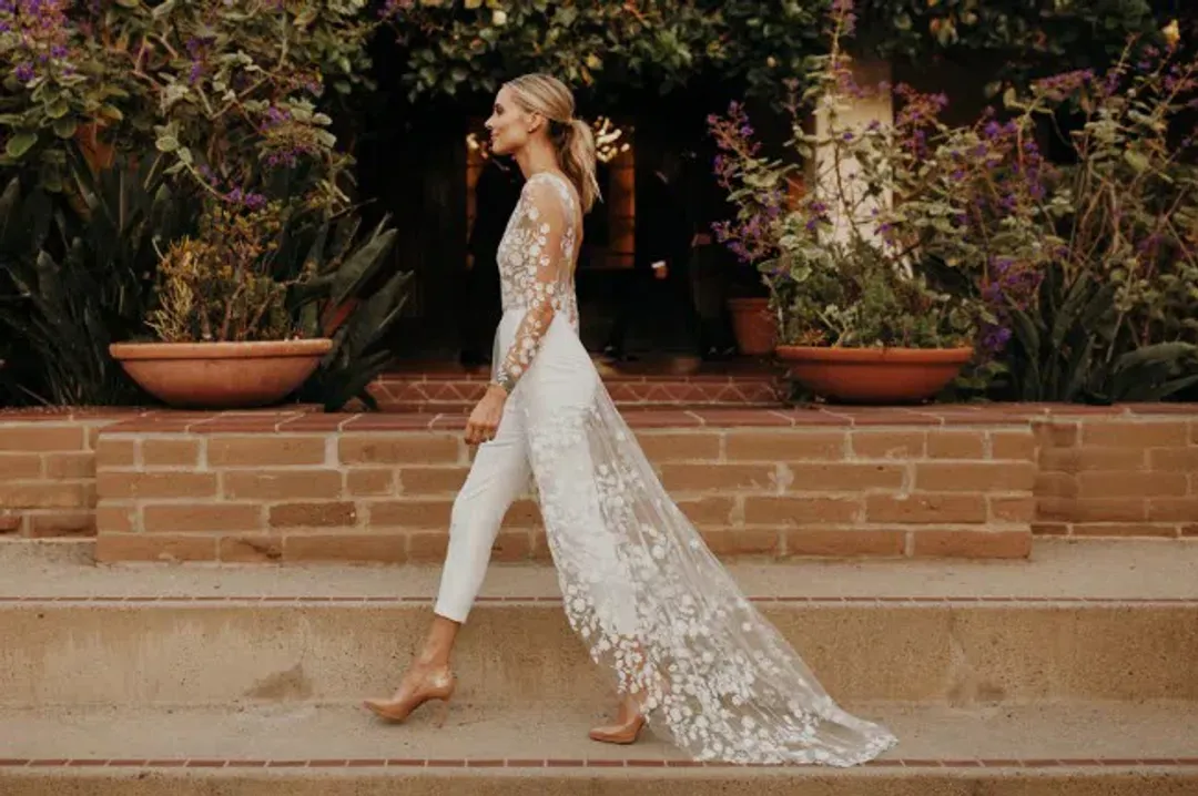 Rime Arodaky Patsy Lace Trimmed Jumpsuit White Size 6 for rent on The Volte - main image