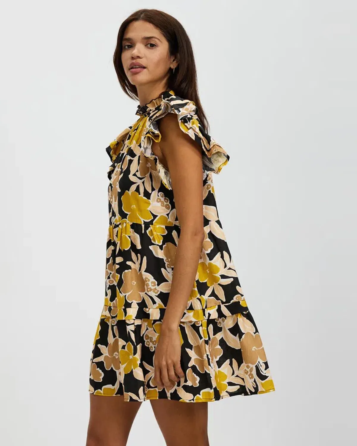 Aere Garden Party Frill Sleeve Dress Floral Size 16 - Image 2