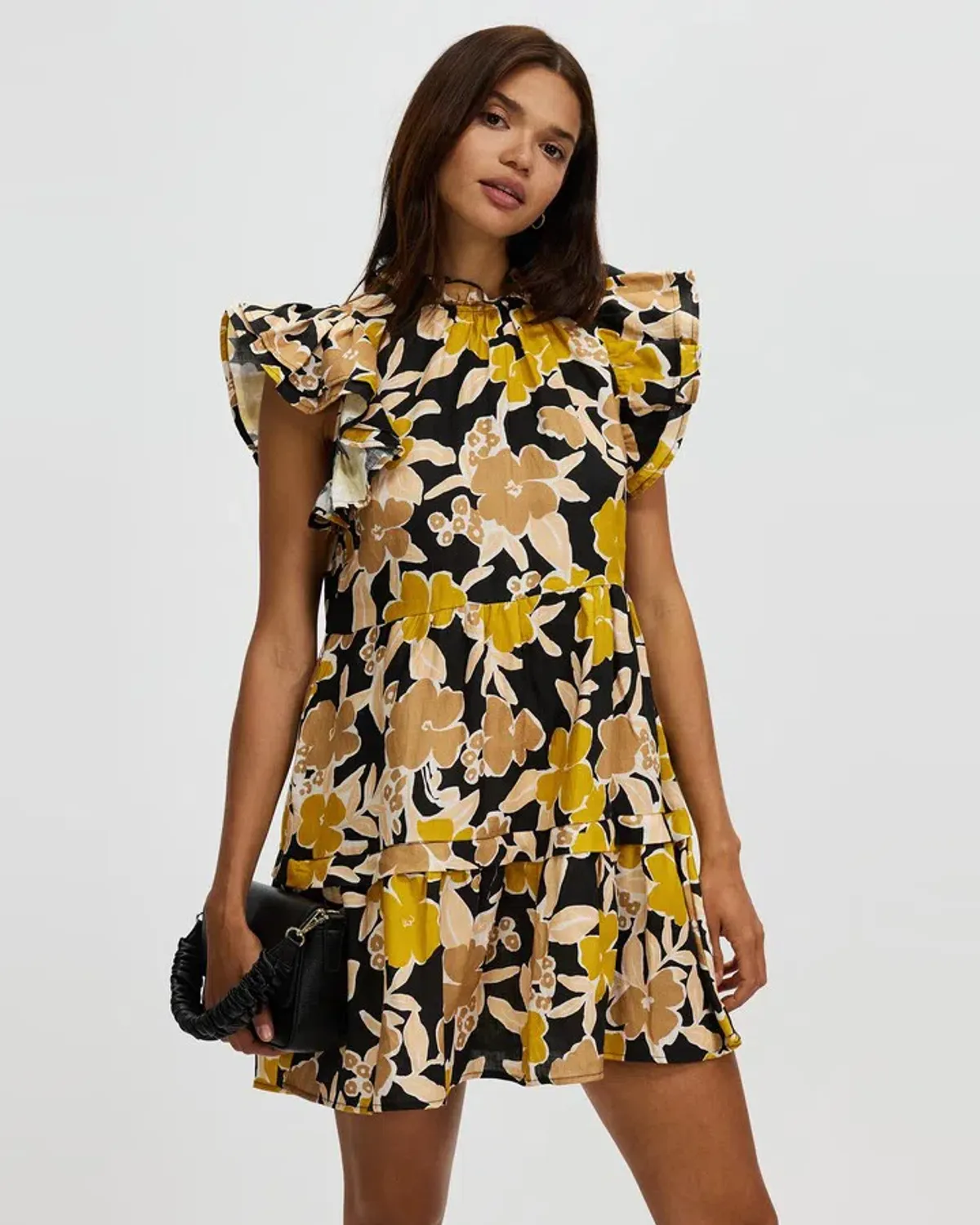 Aere Garden Party Frill Sleeve Dress Floral Size 16 - Image 1