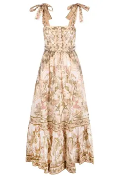 Zimmermann Lyre Picnic Dress in Khaki Palm Size 2/ AU 12 for rent on The Volte - image 6