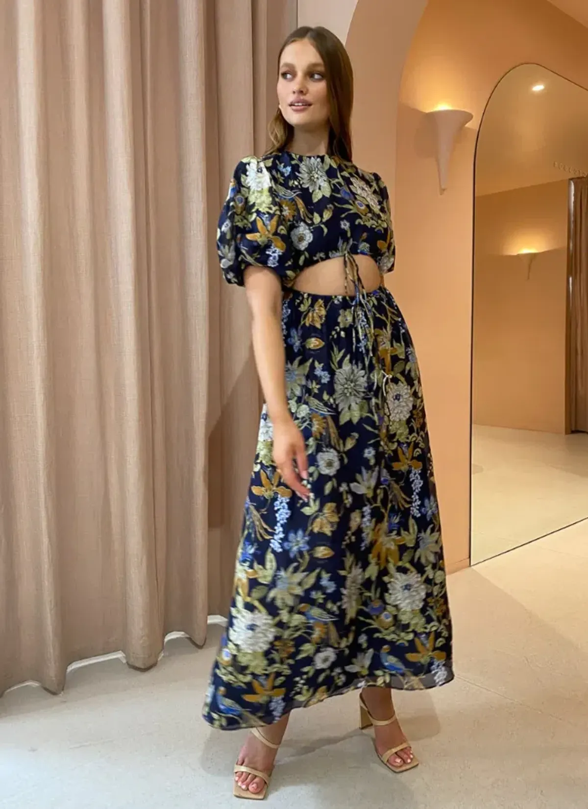 Sir The Label Lilian Puff Sleeve Dress Floral Size 8 - Image 2