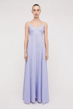 Scanlan Theodore Italian Linen Shoestring Dress Lilac Size 8 for rent on The Volte - image 2