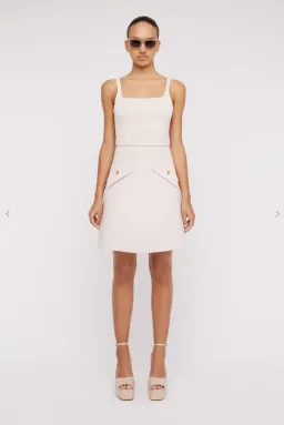 Scanlan Theodore Crepe Knit Square Pocket Dress Pink Size XS/ AU 6 for rent on The Volte - image 1